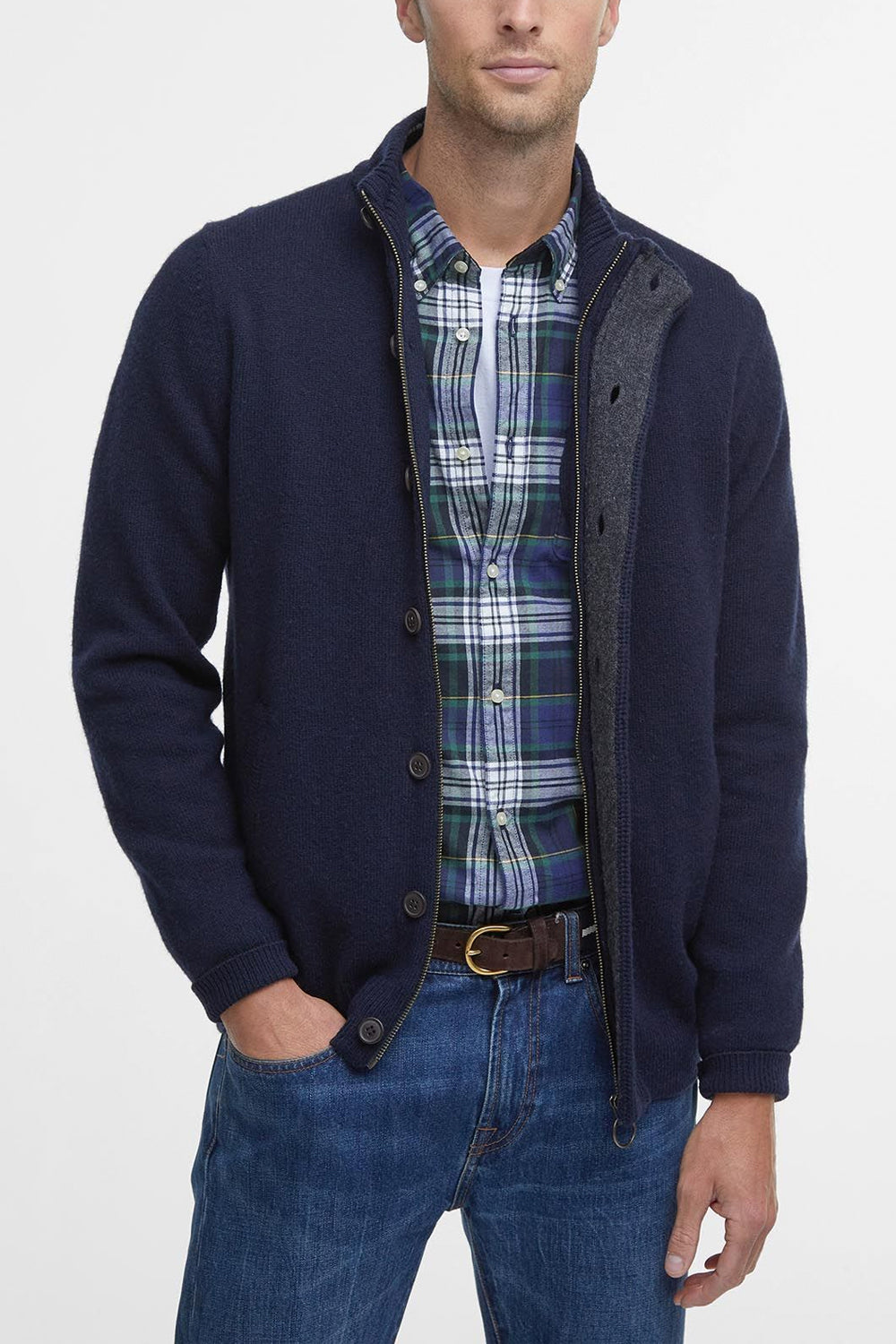 BARBOUR Maglione con zip Patch