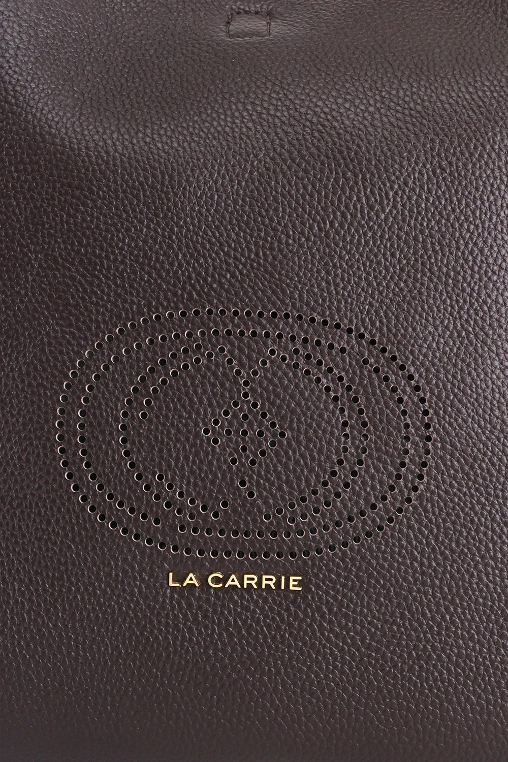 LA CARRIE Borsa shopper in pelle con logo traforato