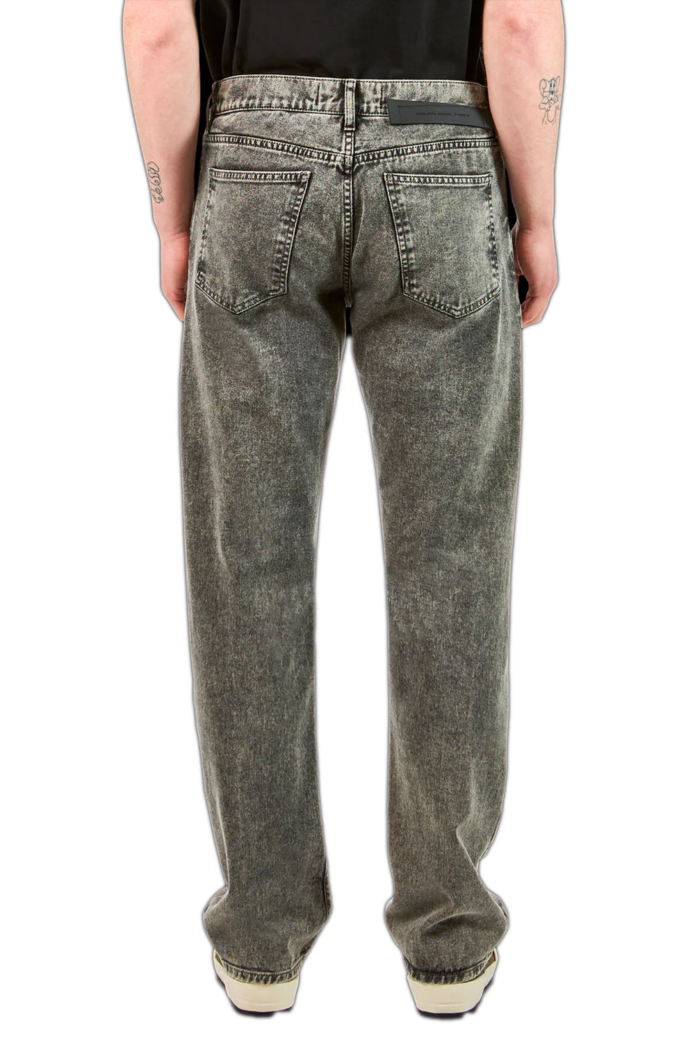 PHILIPPE MODEL Pantalone Denim Nero Effetto Lavato