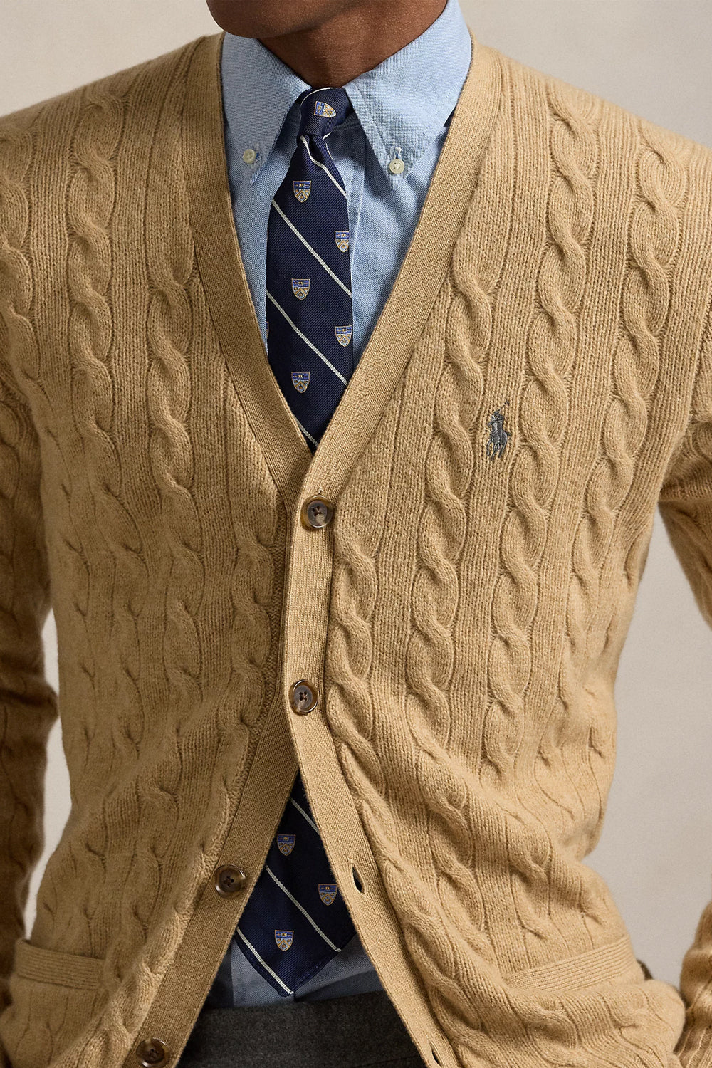 POLO RALPH LAUREN Cardigan a trecce in lana e cashmere