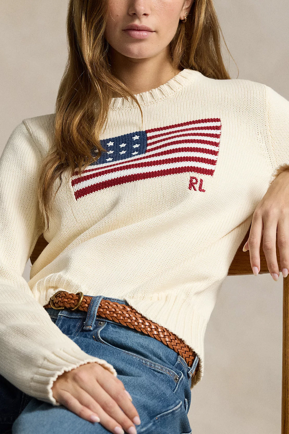 POLO RALPH LAUREN Maglia in cotone con bandiera