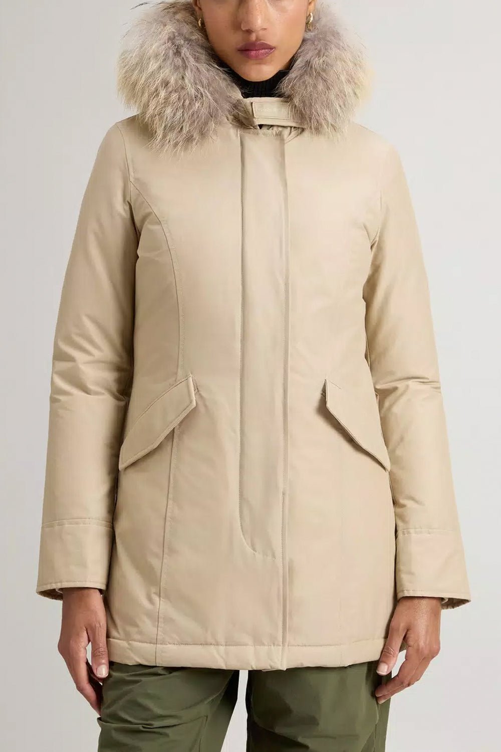 WOOLRICH Arctic Parka in Ramar Cloth con pelliccia removibile