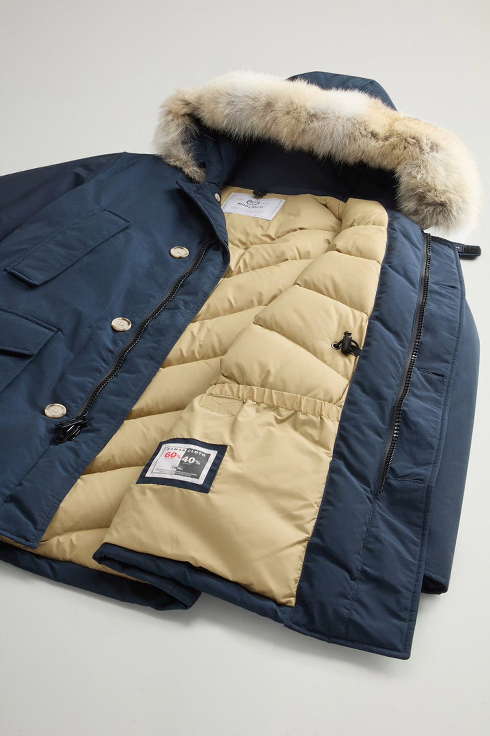 WOOLRICH Arctic Parka in Ramar Cloth con pelliccia removibile