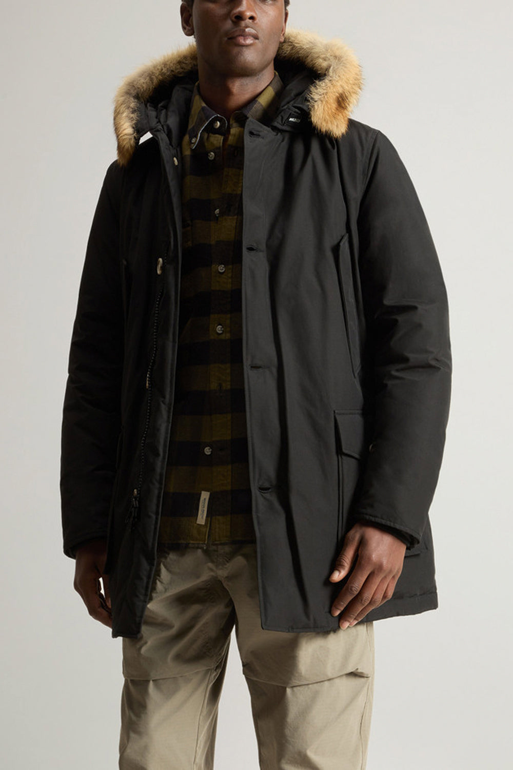 WOOLRICH Arctic Parka in Ramar Cloth con pelliccia removibile