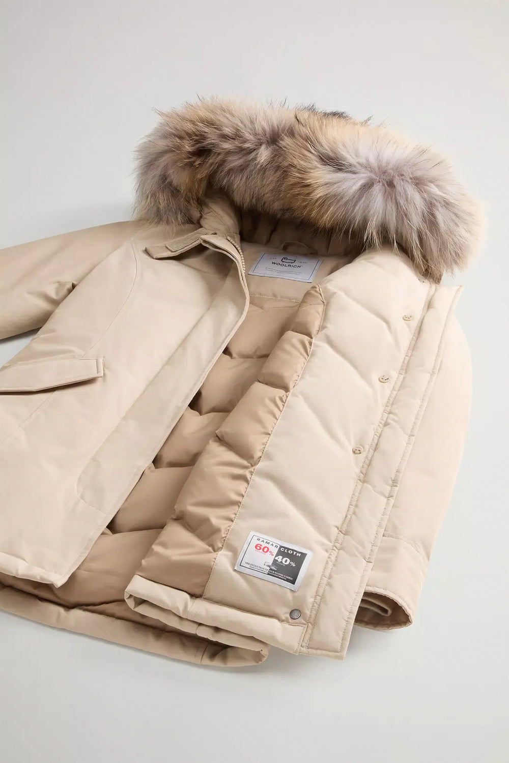 WOOLRICH Arctic Parka in Ramar Cloth con pelliccia removibile