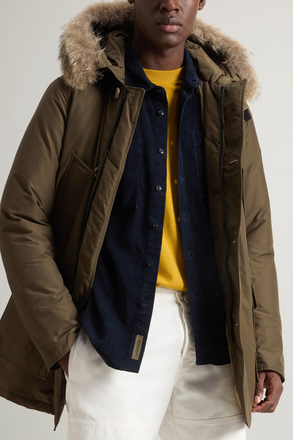 WOOLRICH Arctic Parka in Ramar Cloth con pelliccia removibile